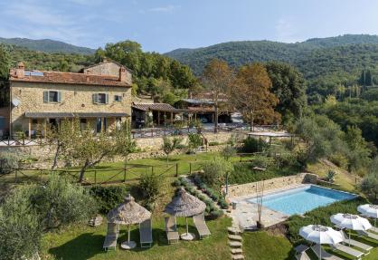 Knusse agriturismo bij Cortona met panoramisch uitzicht